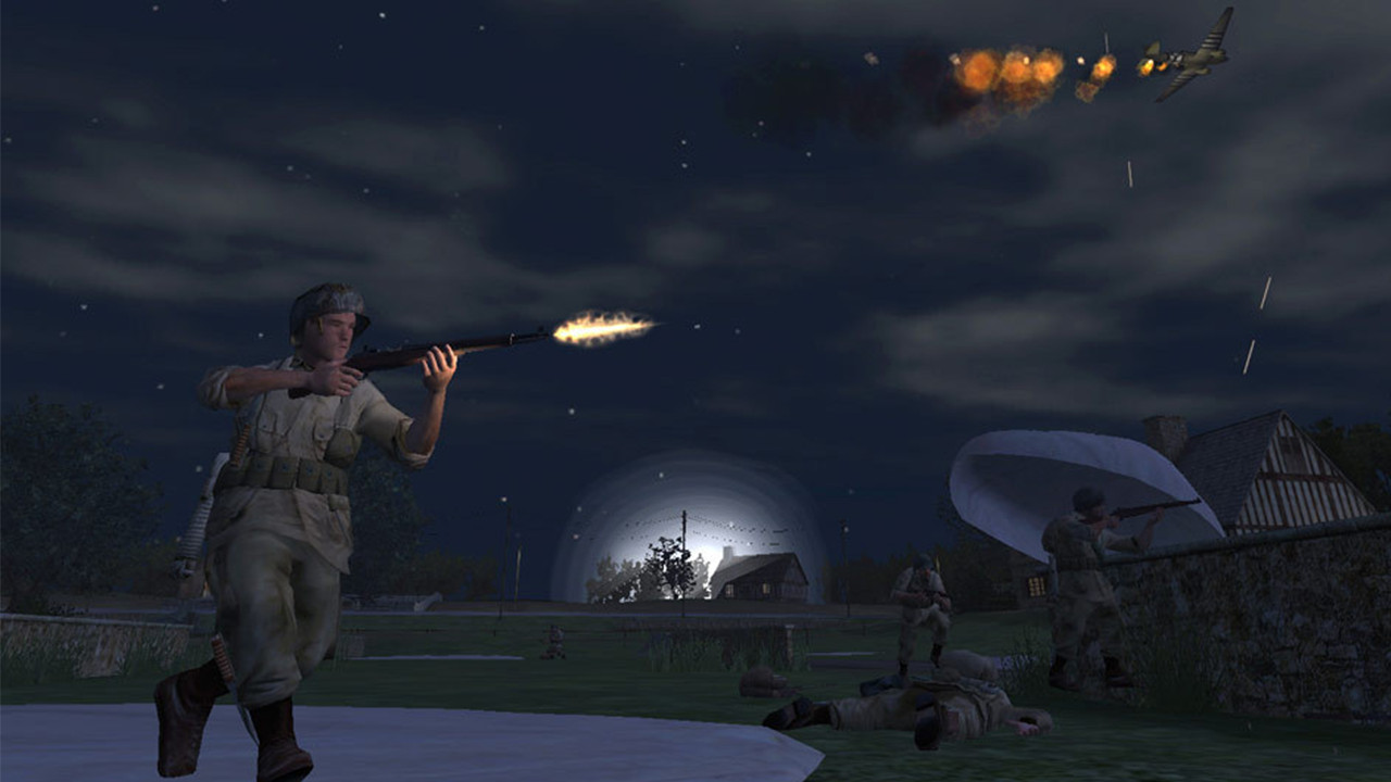 Soldiers shooting guns