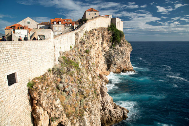 The City Walls of Dubrovnik, serving as the fortifications of King's Landing, are scarred by Drogon's dragon fire