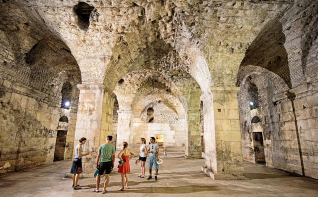 The cellars of Diocletian's Palace in Split, Croatia, as the dungeon for Daenerys' dragons in Game of Thrones