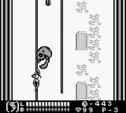 The second stage of Castlevania Legends, beginning inside Dracula's castle
