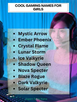 Cool Gaming Names for Girls Reflecting Power and Individuality