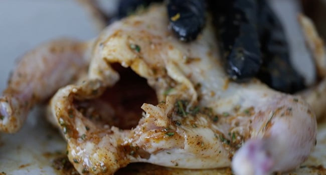 Coating hens in a rub