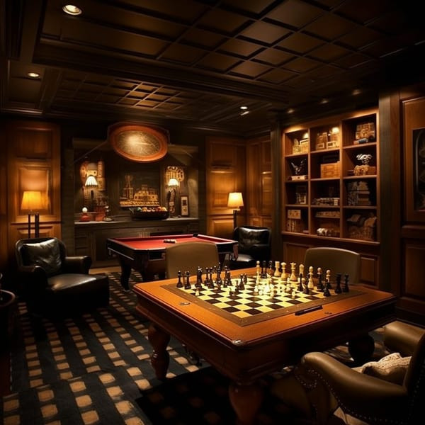 Game Room with Chess Table Top