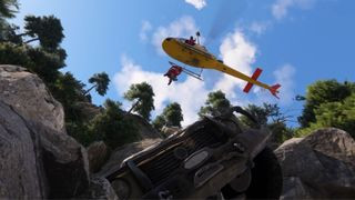 Search and rescue taking place with a helicopter
