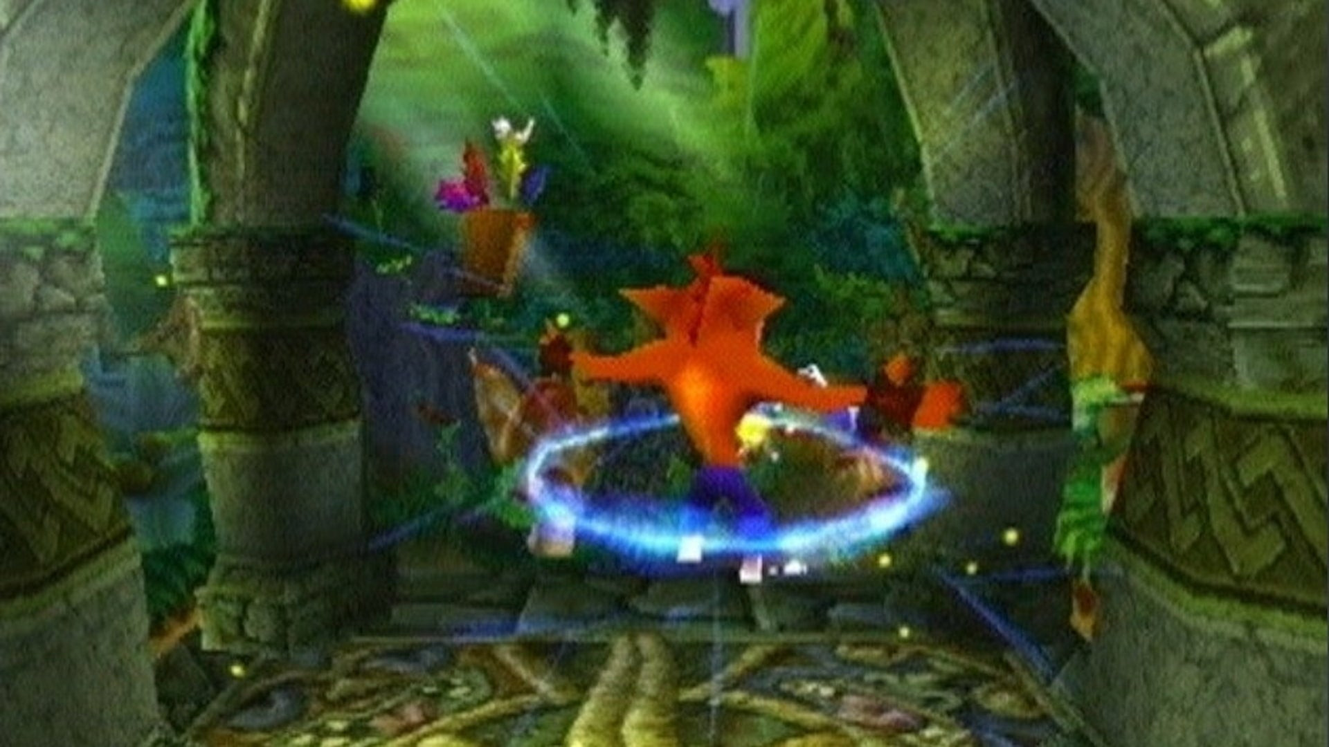 Crash Bandicoot surrounded by a blue circle