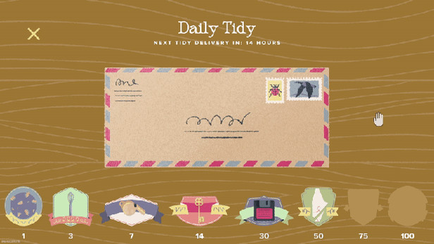 Image showing the Daily Tidy feature of A Little to the Left