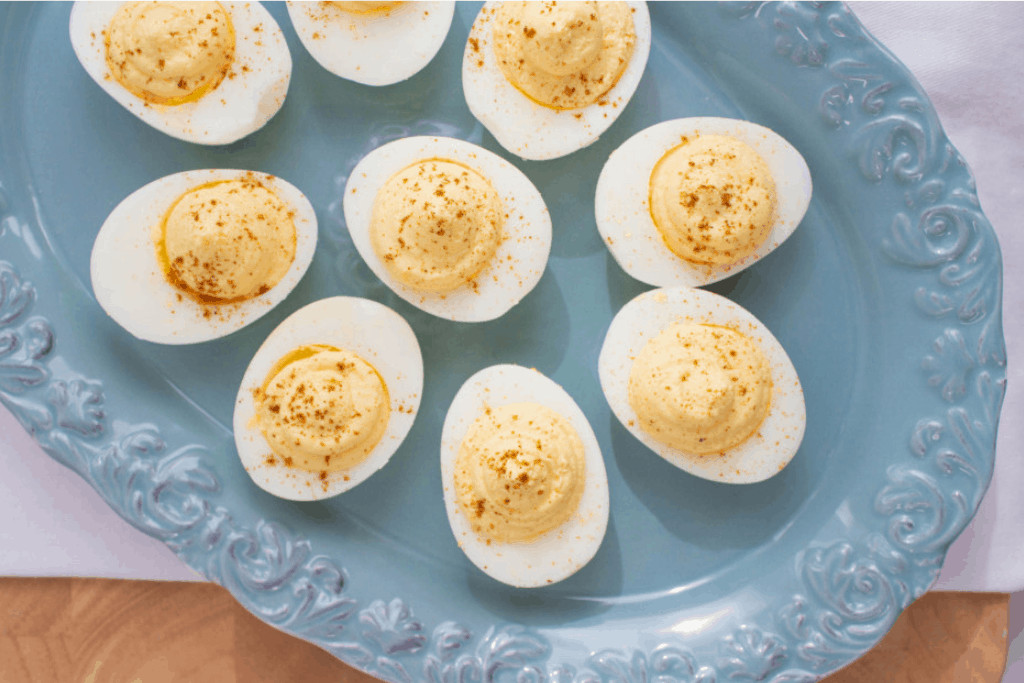 Healthy deviled eggs game day appetizer