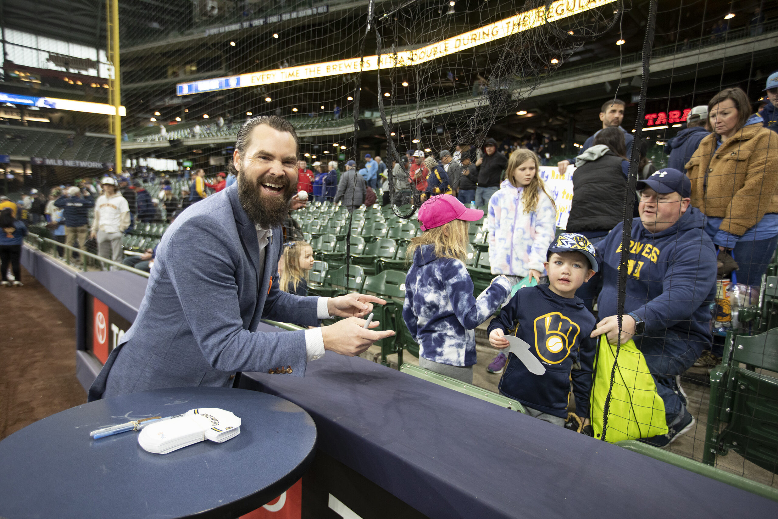 Tim Dillard signs autographs for fans prior to the game Sunday April 23, 2023
