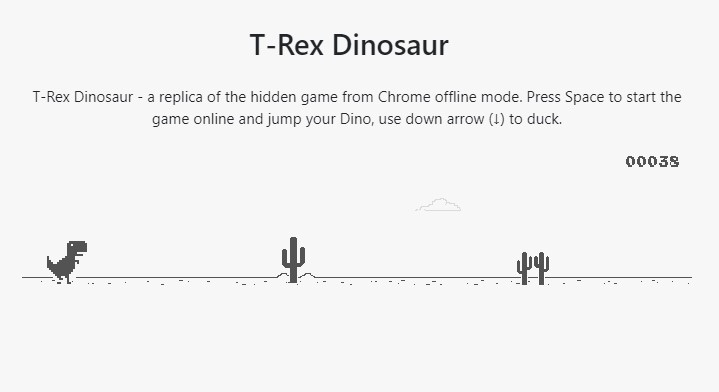Chrome Dinosaur Game Offline