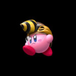Kirby using the Drill ability to burrow underground