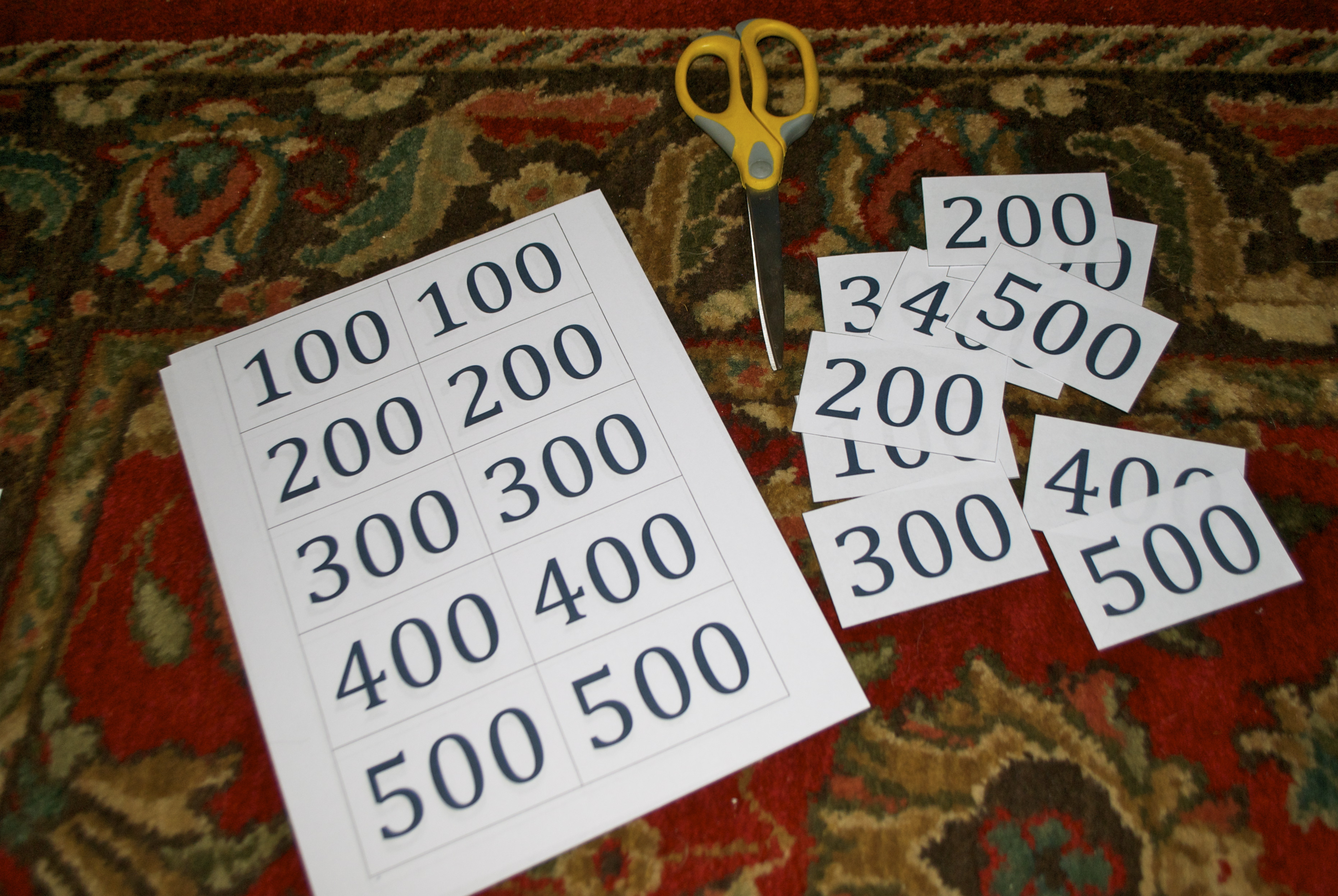 DIY Jeopardy board game ready for vocab review