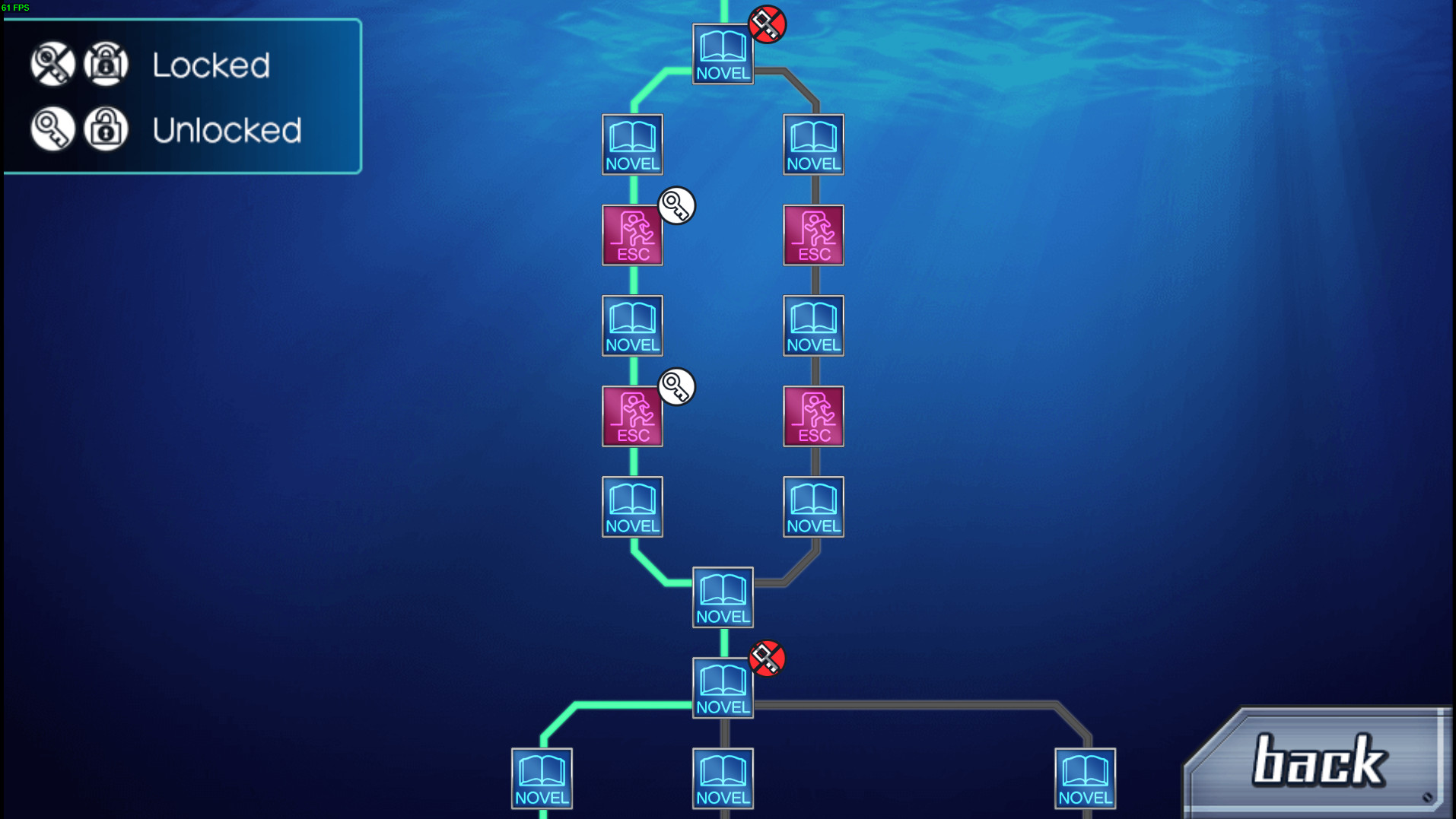 Unlocked game flow map