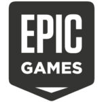 Epic Games logo on a dark background.