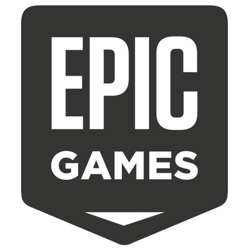 Epic Games logo on a dark background.
