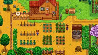 A screenshot of a farm during one of the best RPGs, Stardew Valley.