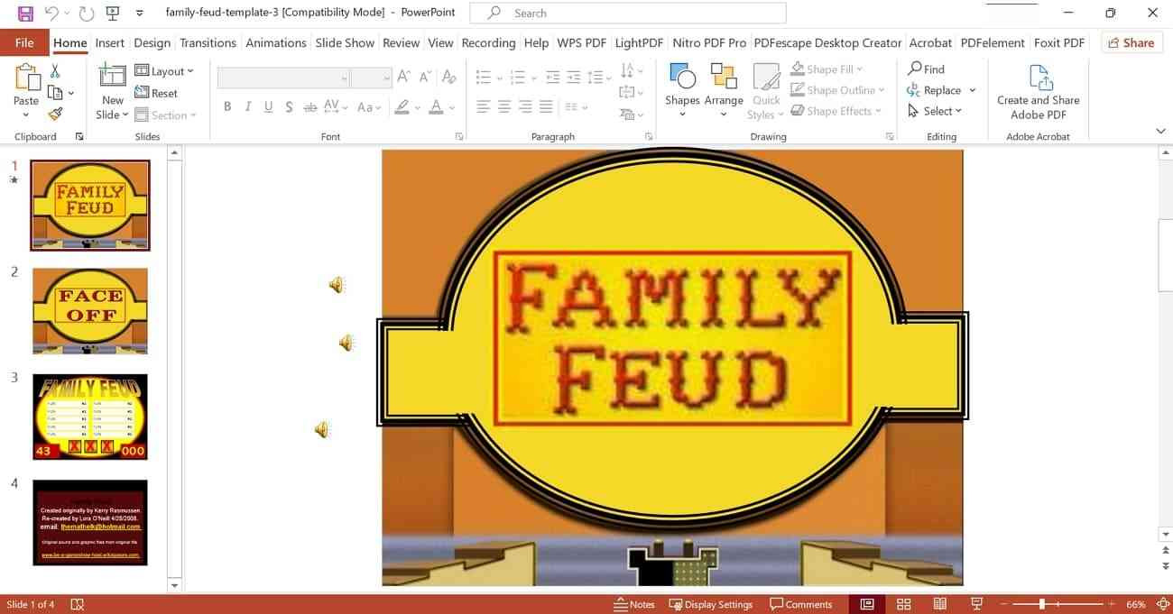Family Feud Face Off Template