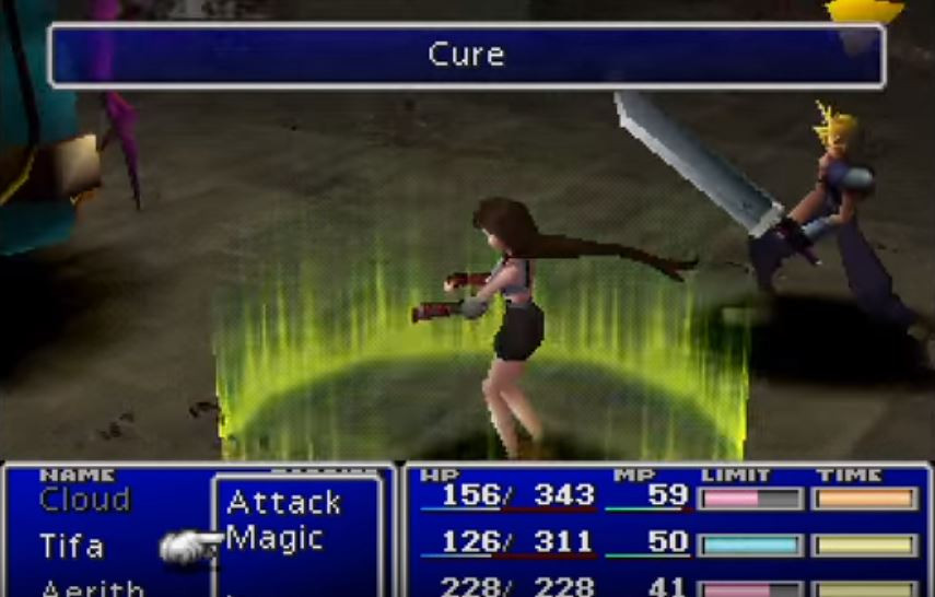 Final Fantasy VII classic scene on PlayStation
