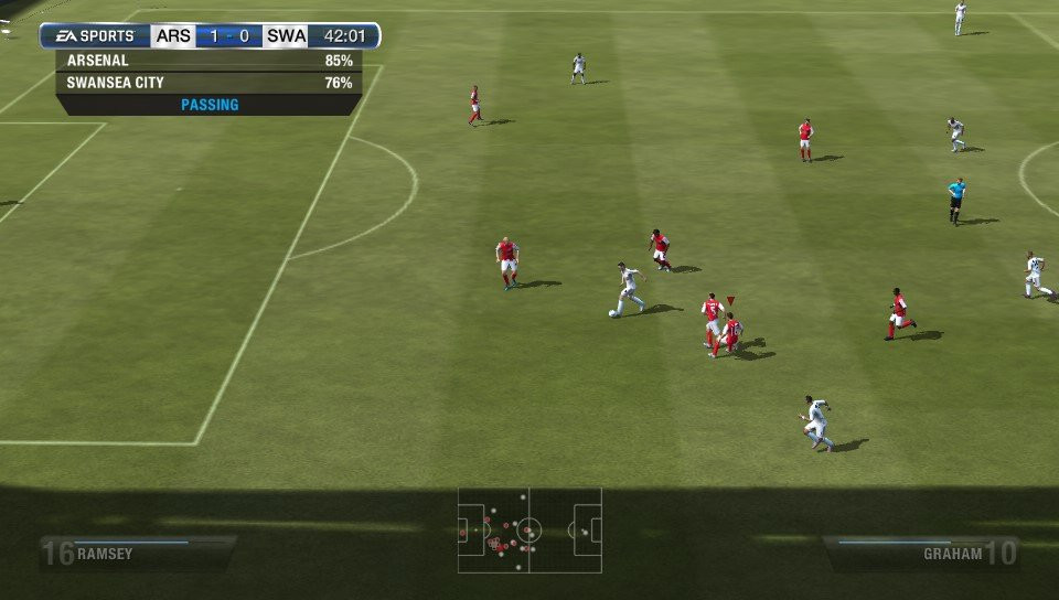 Players on the field in FIFA