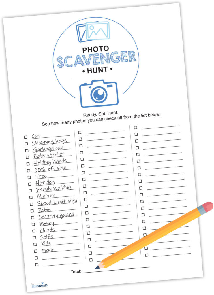 Fillable photo hunt template
