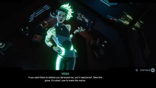 A screenshot of the upcoming PS5 game, Tron: Catalyst.
