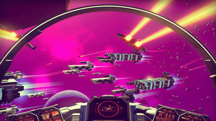 Screenshot of a Fight From a Space Exploration Game No Man