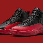 Air Jordan 12 "Flu Game" design showing radial stitching and color