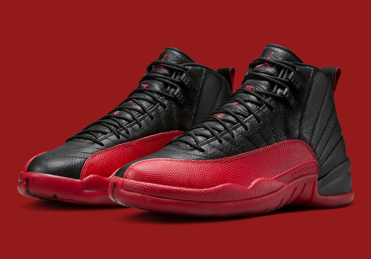 Air Jordan 12 "Flu Game" design showing radial stitching and color