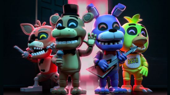 FNAF games - promotional art from Youtooz presents Five Nights at Freddy