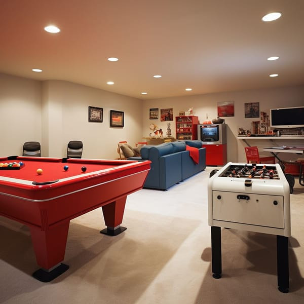 Game Room with Foosball Table