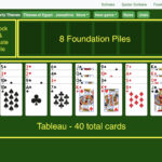 Forty Thieves Solitaire Setup with Stockpile and Tableau