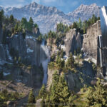 Project Foundry image of a Pacific Northwest-themed environment surrounding a Forerunner beam emitter