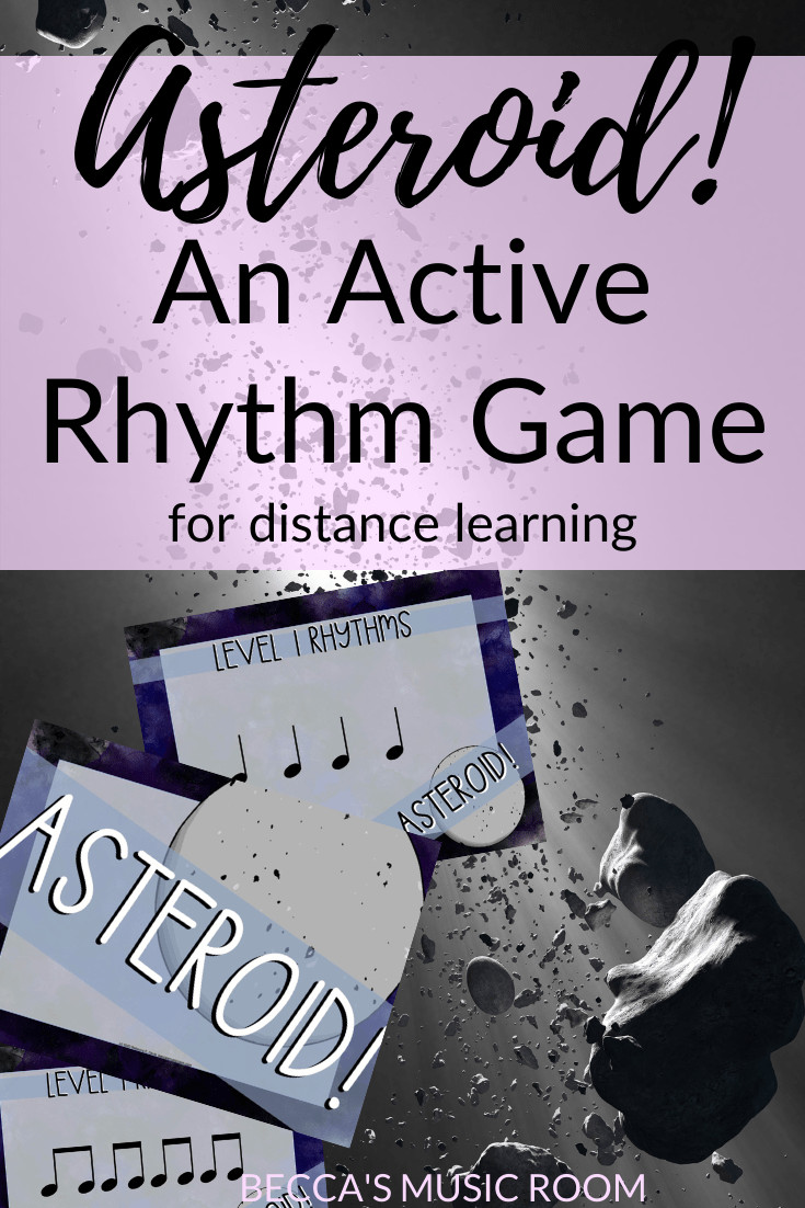 Active rhythm game Asteroid in virtual lesson