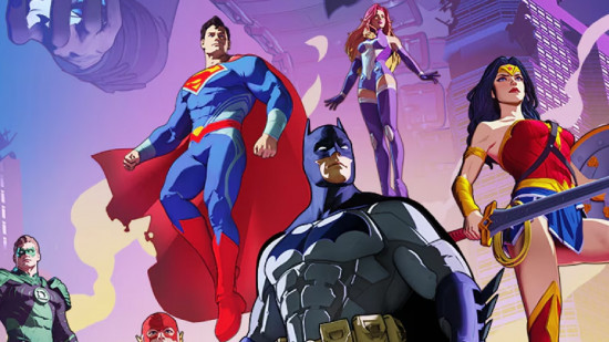 Batman, Superman, and various other DC heroes in DC Dark Legion, which lets you form a Justice League.