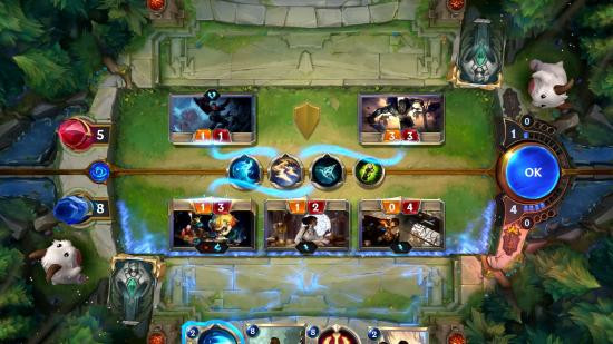 The card game in progress in Legends of Runeterra, shaking up the card game scene.