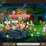 Frog paradise during the opening of the upper village and the townhall