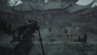 A player running toward an enemy with their sword in the upcoming PS5 game Phantom Blade 0.