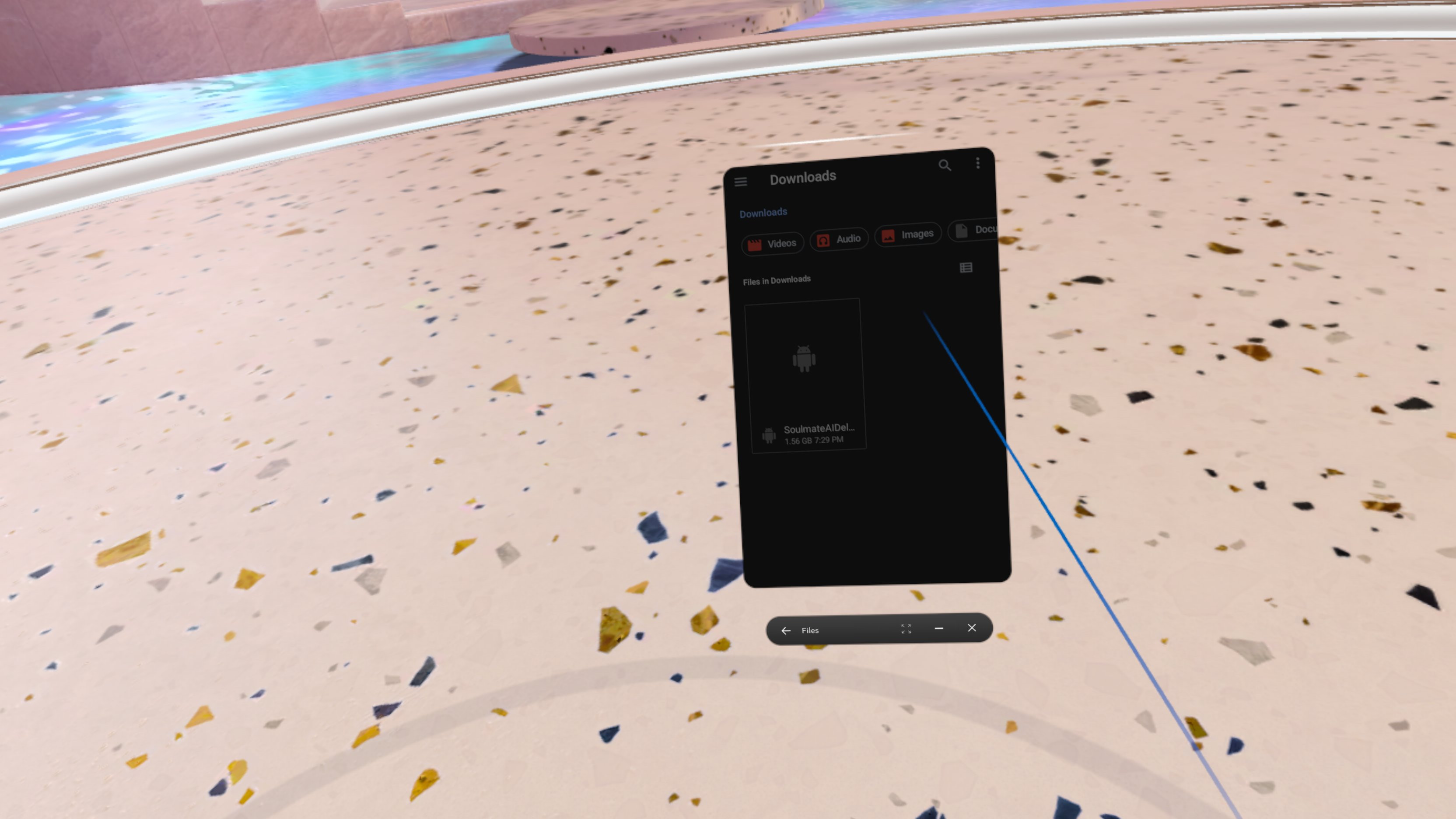 VR Headset with Itch.io Interface Displayed