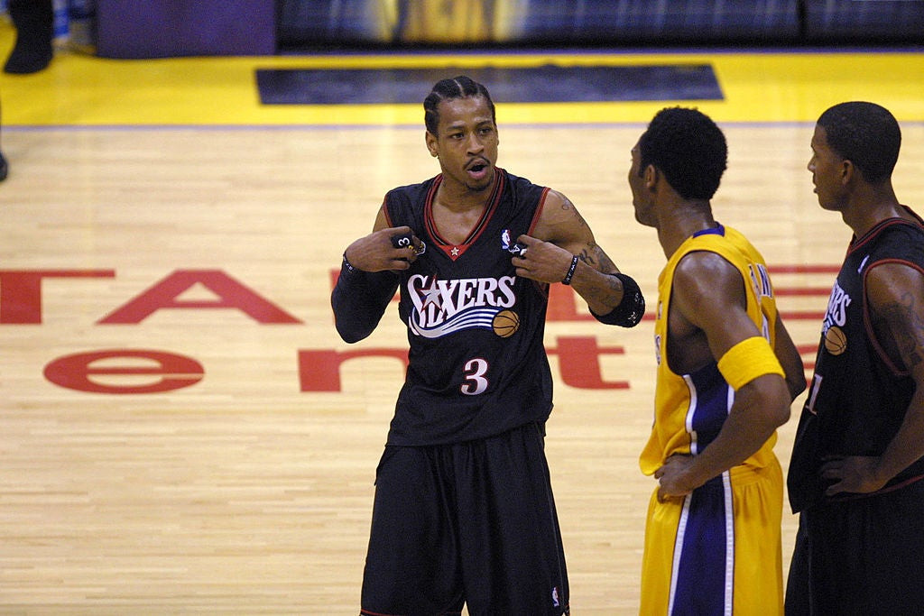 Allen Iverson and Kobe Bryant during the 2001 Christmas Day game