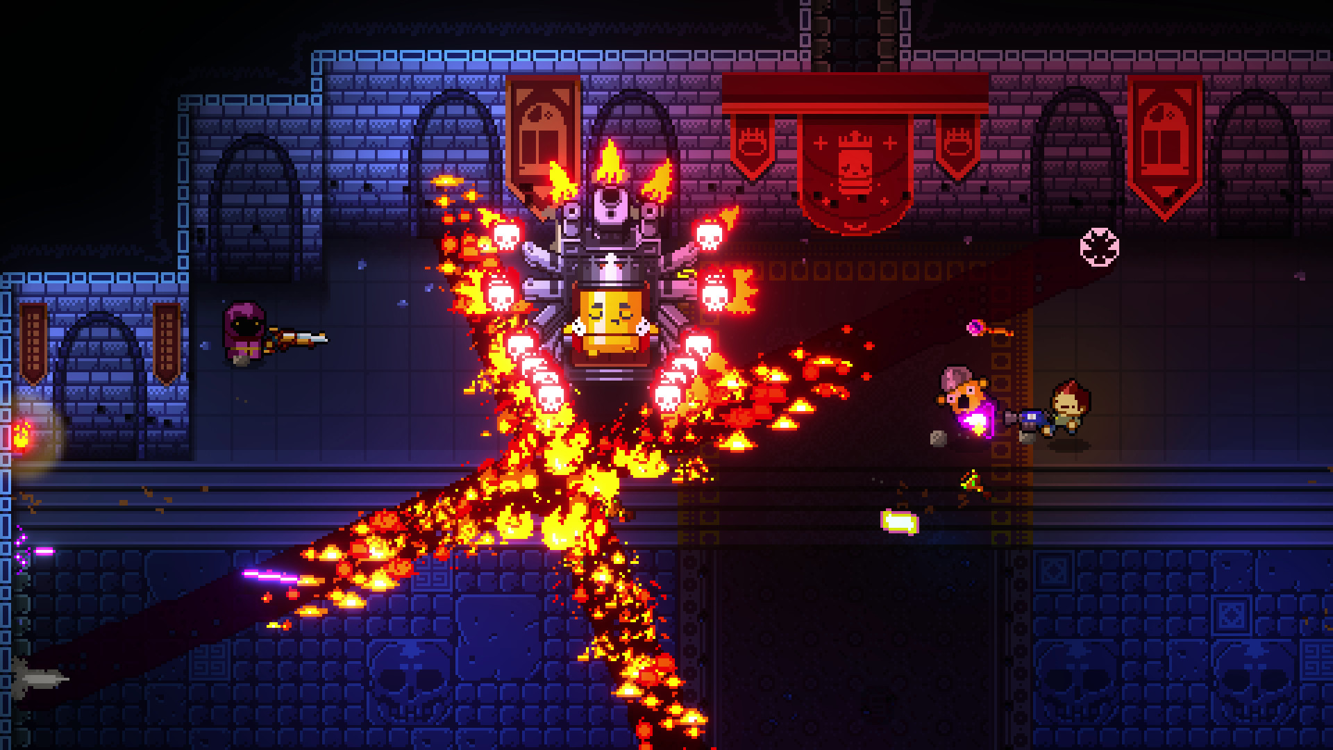Characters from Enter the Gungeon in a gunfight