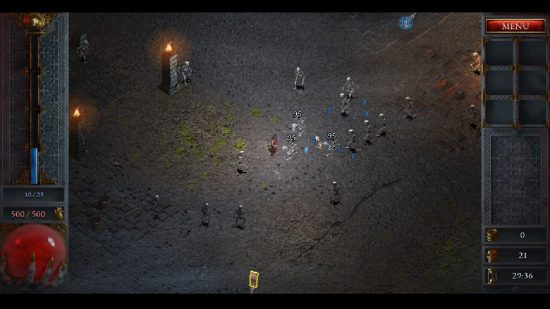 A screenshot from Halls of Torment. An addictive gameplay and retro-inspired visuals for the Steam Deck
