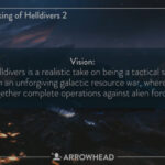 Helldivers vision statement, emphasizing a tactical squad in a resource war.
