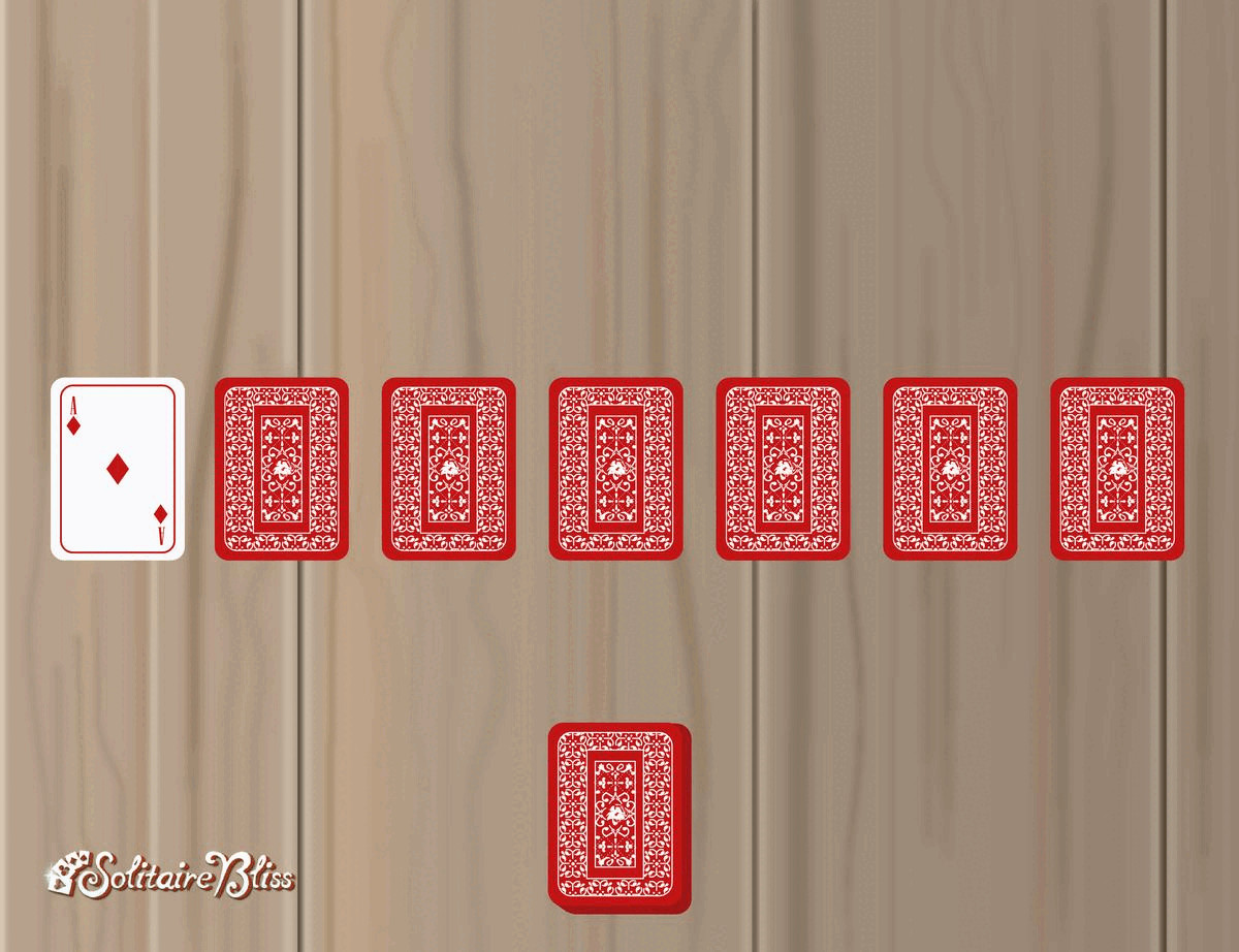 Solitaire card game setup and gameplay