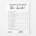 how well do you know the bride printable