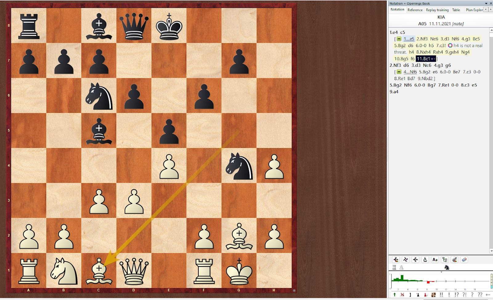 Chess board showing a complex middle game position