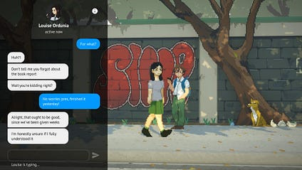 Mark Borja in Until Then using a Facebook-like social media app
