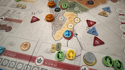 Figures negotiating, demonstrating the fragility of games dependent on negotiation and player interaction