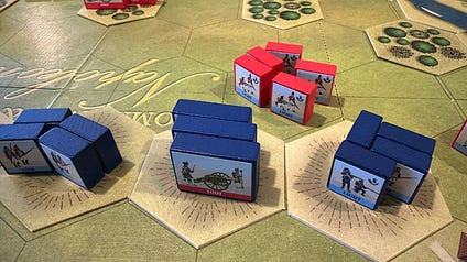 Dice in a dungeon setting, representing tabletop games and the challenges of game design