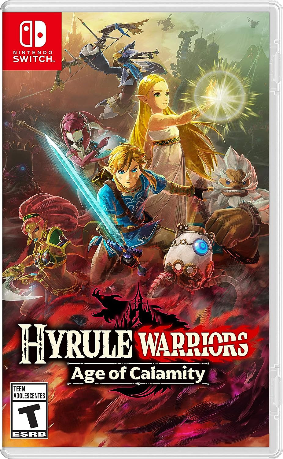 Hyrule Warriors: Age of Calamity box art for Nintendo Switch