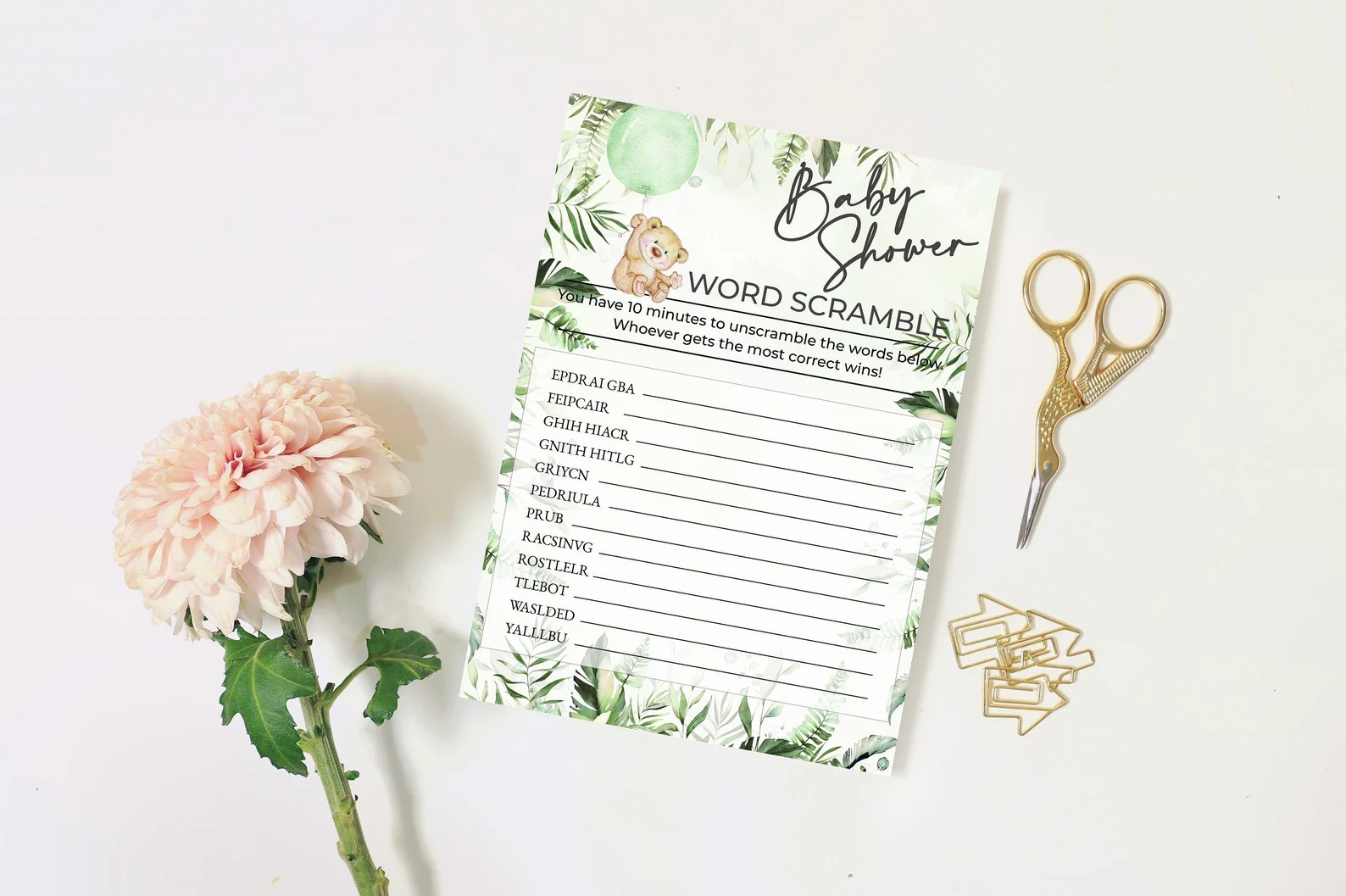 Baby shower games for large groups with ABC's