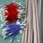 Q-tips and straws for Cupid's Arrow game